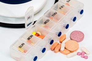 medication organizer with pills