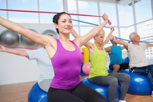 Resistance training on balance ball