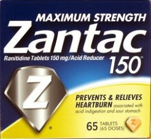 Container of Zantac tablets